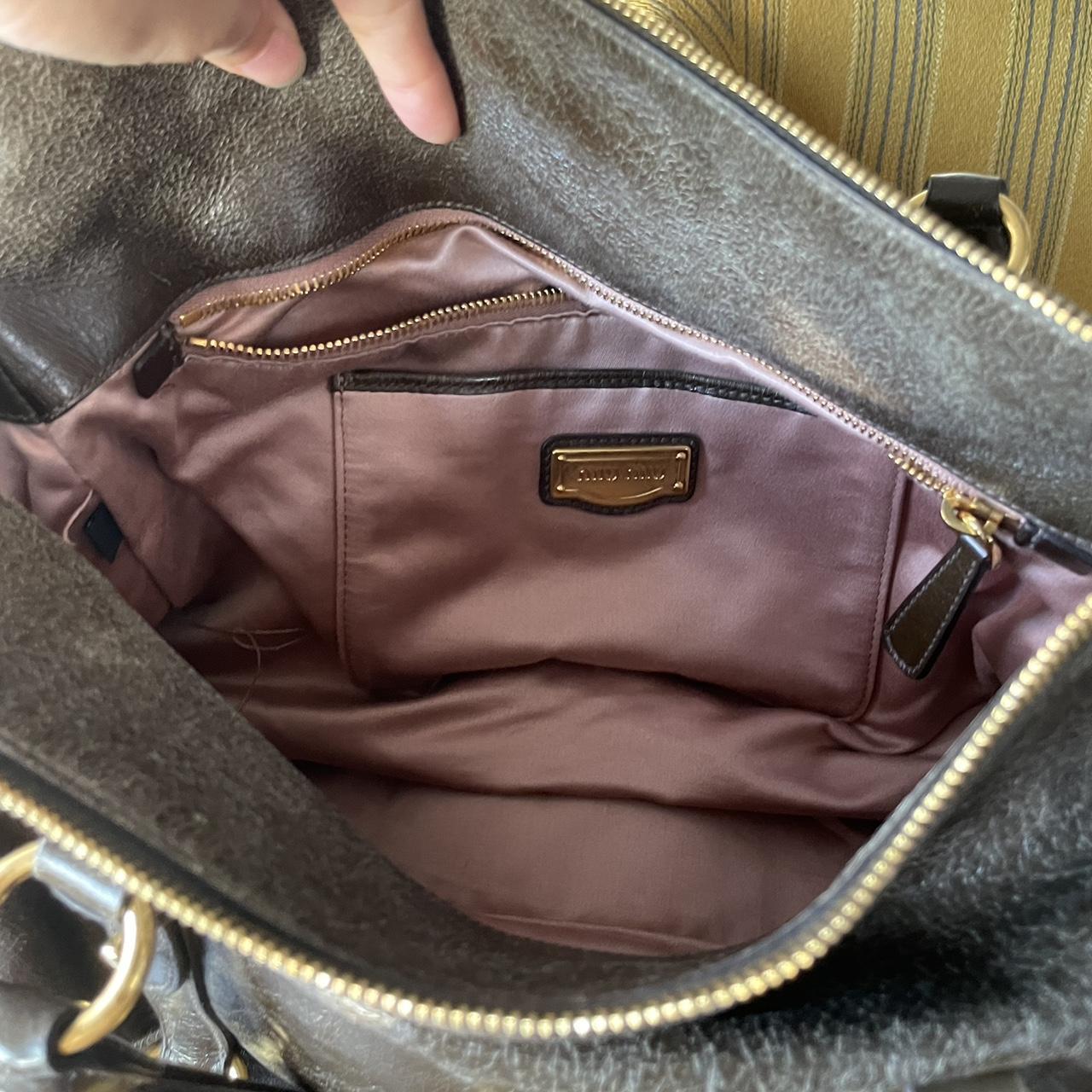 PreOwned Vintage Dark Brown Leather Miu Miu Vitello Lux Bag