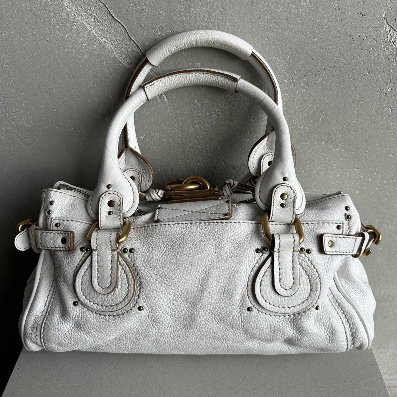 PreOwned Iconic Chloé Paddington Bag in white leather