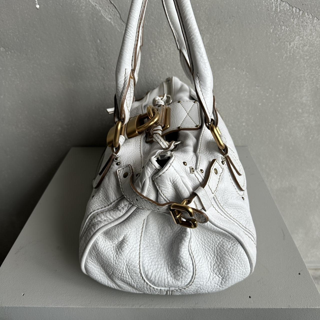 PreOwned Iconic Chloé Paddington Bag in white leather