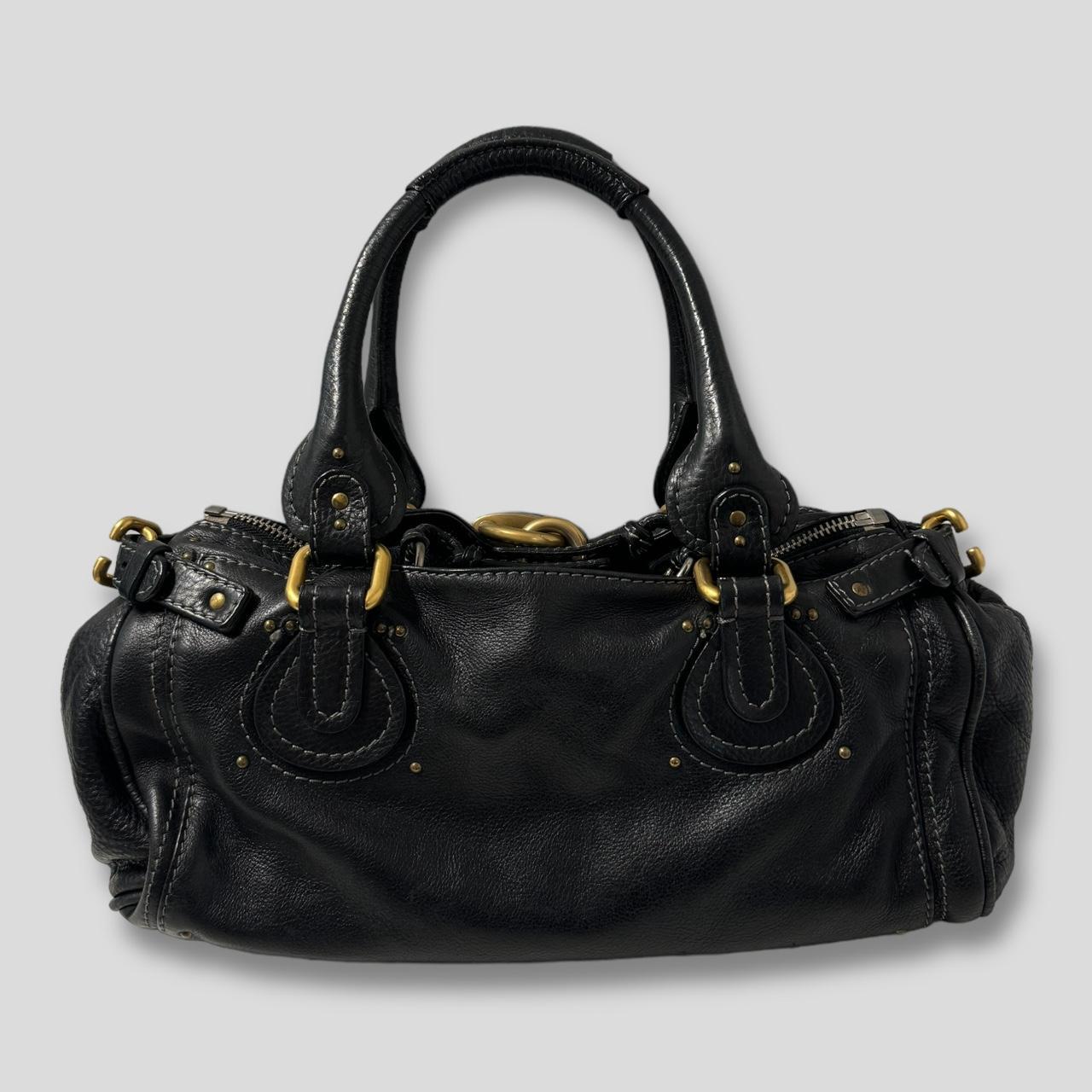 PreOwned CHLOÉ Paddington Bag  Black Leather With Gold Lock Hardware