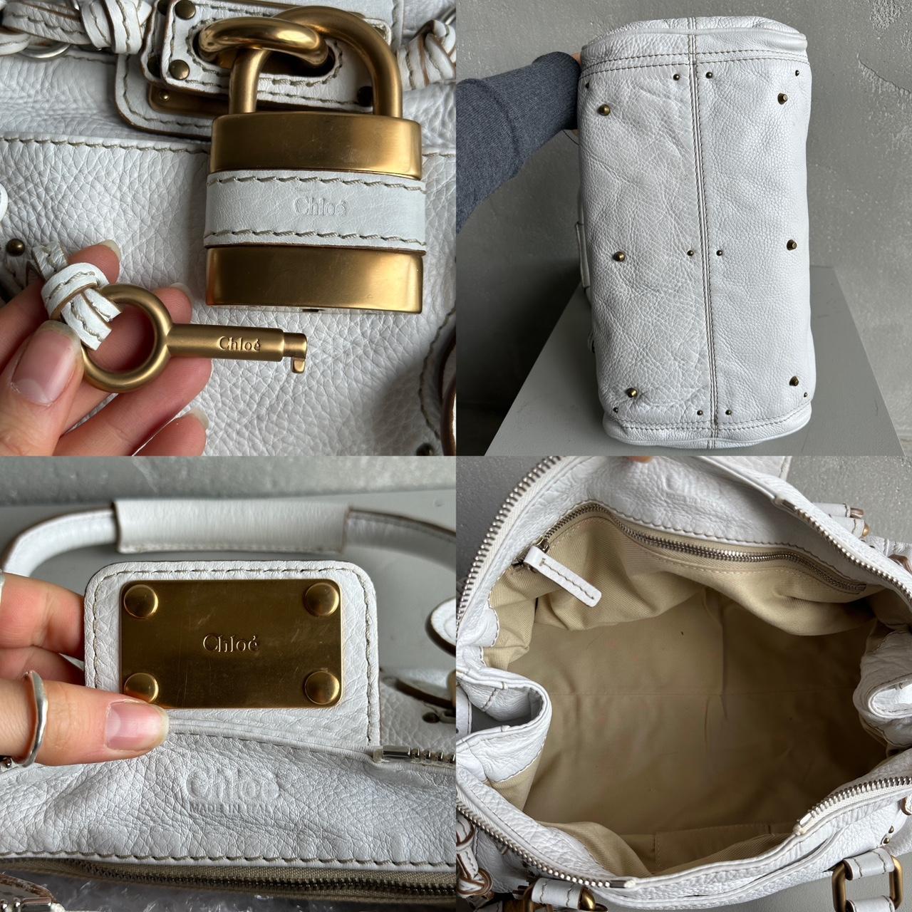 PreOwned Iconic Chloé Paddington Bag in white leather