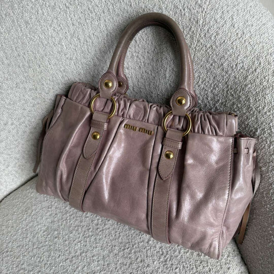 PreOwned Miu Miu Vitello Dusty Pink Leather Handbag