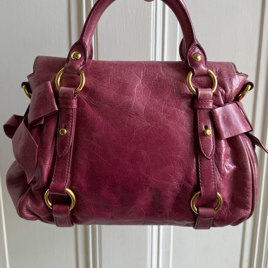 PreOwned Miu Miu Mini Vitello Lux Pink Leather Handbag