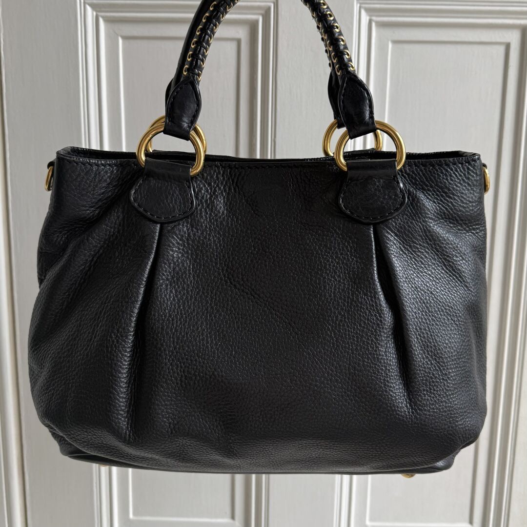 PreOwned Miu Miu Vitello Leather Black Shoulder Bag