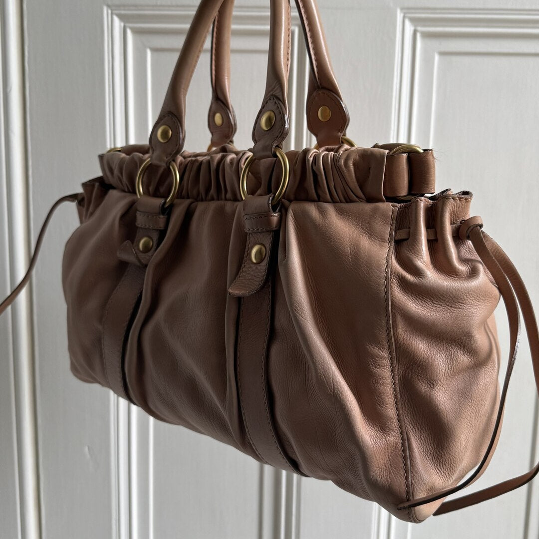 PreOwned Miu Miu Vitello Light Pink Leather Handbag