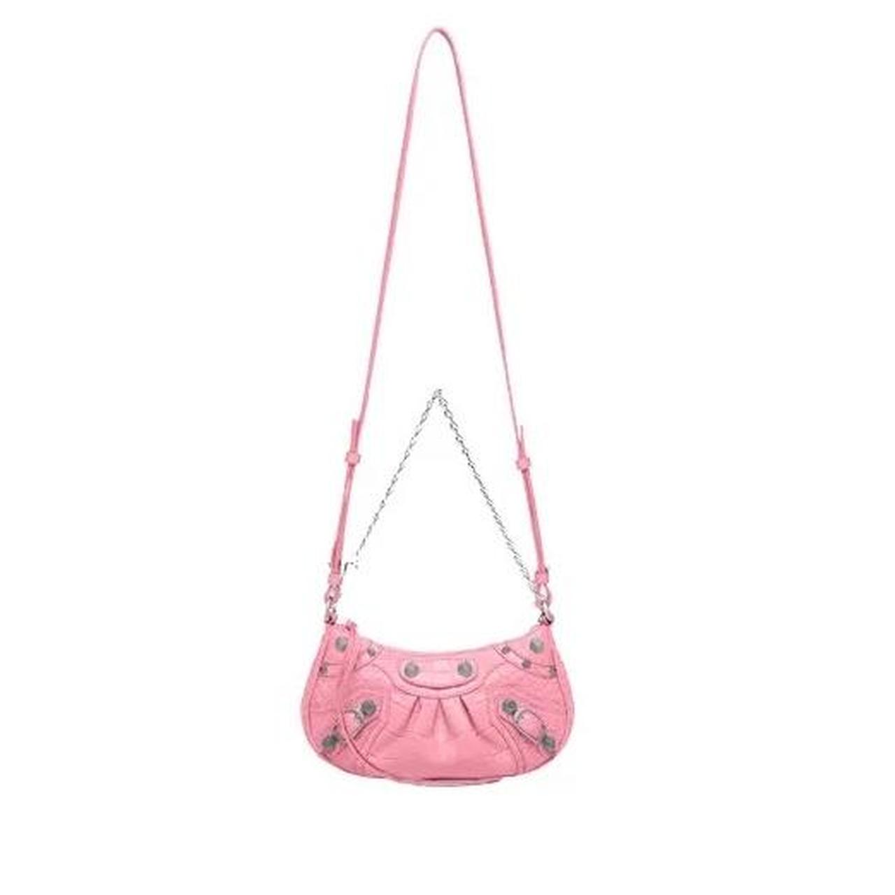 PreOwned Balenciaga Crocodile Embossed Le Cagole Mini Purse Pink