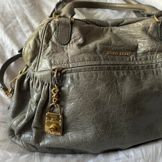 PreOwned MIU MIU NAPPA LEATHER MINI CHARM BAG